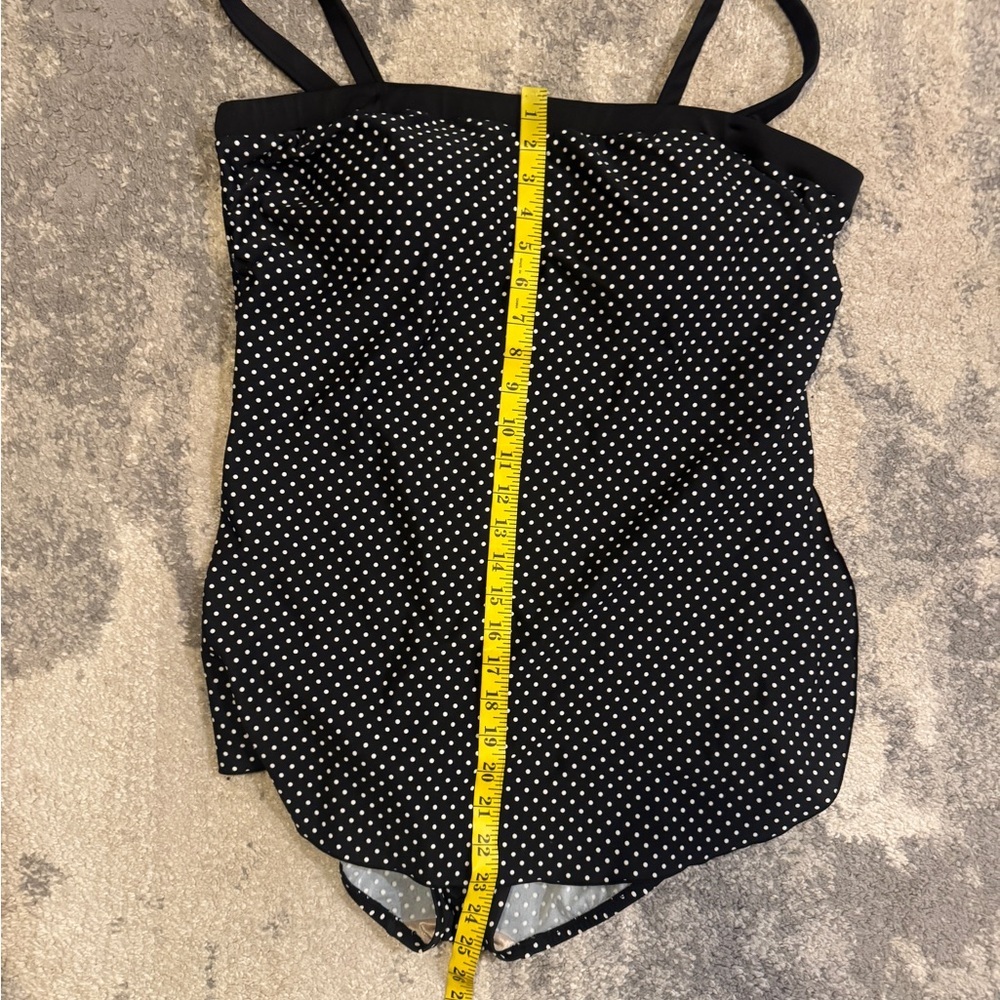 Maxine of Hollywood Black and White Polka Dot One Piece Swimsuit - Picture 8 of 8